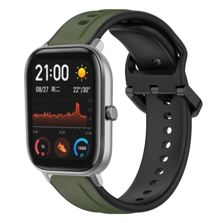 For Amazfit GTS 20mm Convex Loop Two-Color Silicone Watch Band