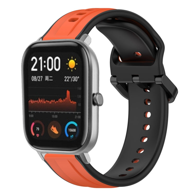 For Amazfit GTS 20mm Convex Loop Two-Color Silicone Watch Band