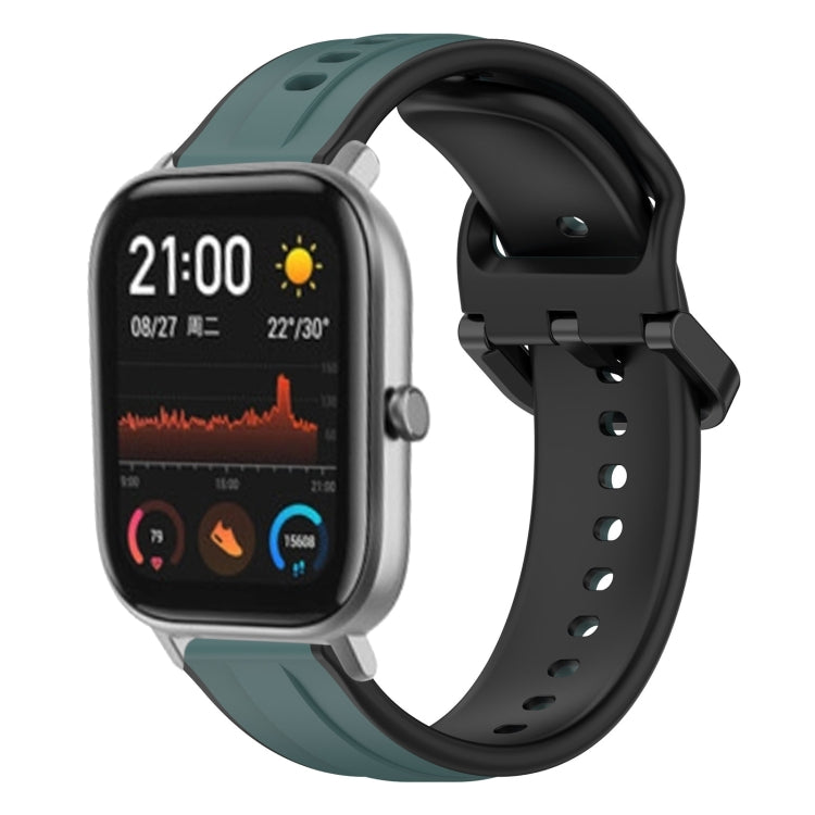 For Amazfit GTS 20mm Convex Loop Two-Color Silicone Watch Band