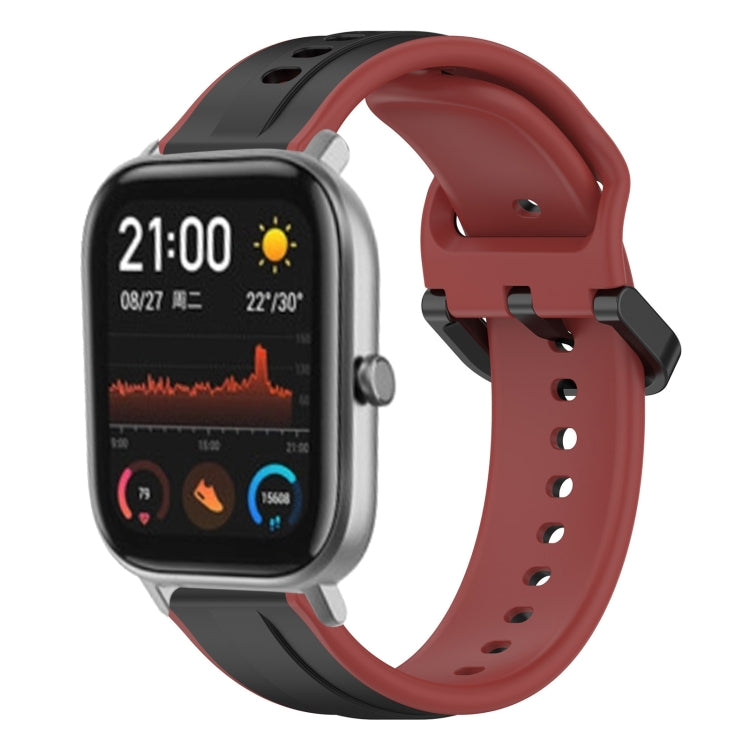 For Amazfit GTS 20mm Convex Loop Two-Color Silicone Watch Band