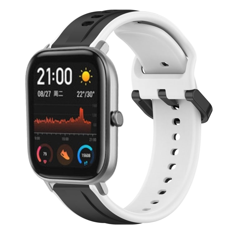 For Amazfit GTS 20mm Convex Loop Two-Color Silicone Watch Band
