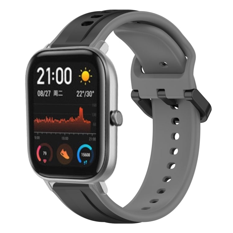 For Amazfit GTS 20mm Convex Loop Two-Color Silicone Watch Band