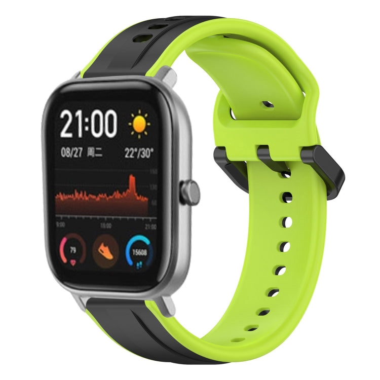 For Amazfit GTS 20mm Convex Loop Two-Color Silicone Watch Band
