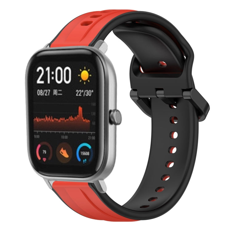 For Amazfit GTS 20mm Convex Loop Two-Color Silicone Watch Band