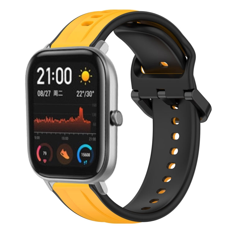 For Amazfit GTS 20mm Convex Loop Two-Color Silicone Watch Band