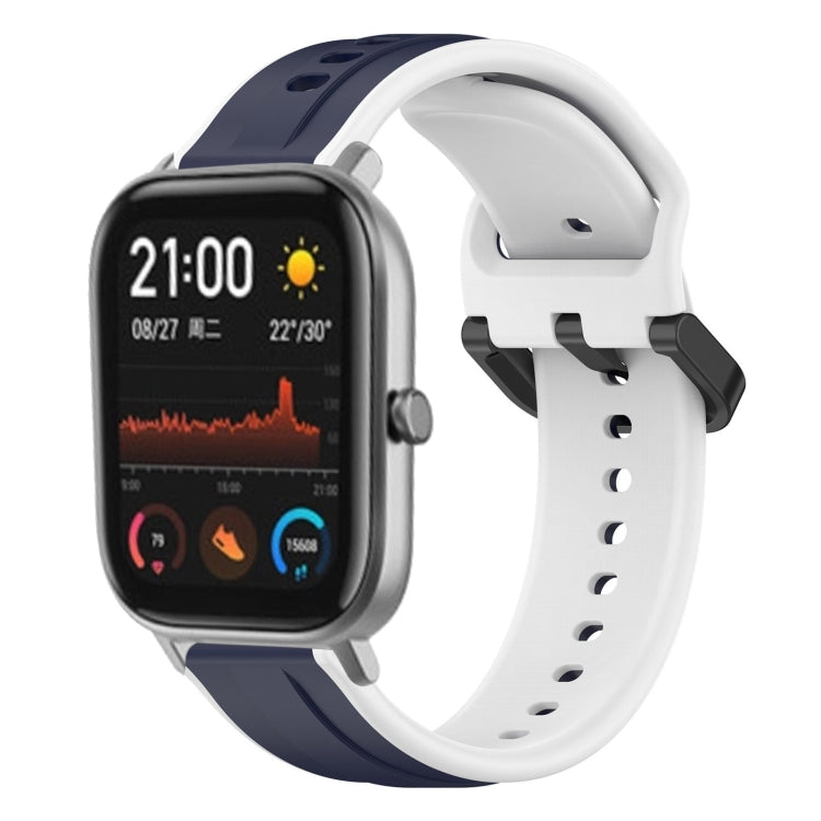 For Amazfit GTS 20mm Convex Loop Two-Color Silicone Watch Band