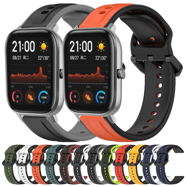 For Amazfit GTS 20mm Convex Loop Two-Color Silicone Watch Band