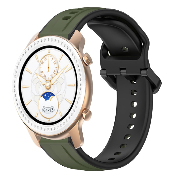 For Amazfit GTR 42MM 20mm Convex Loop Two-Color Silicone Watch Band