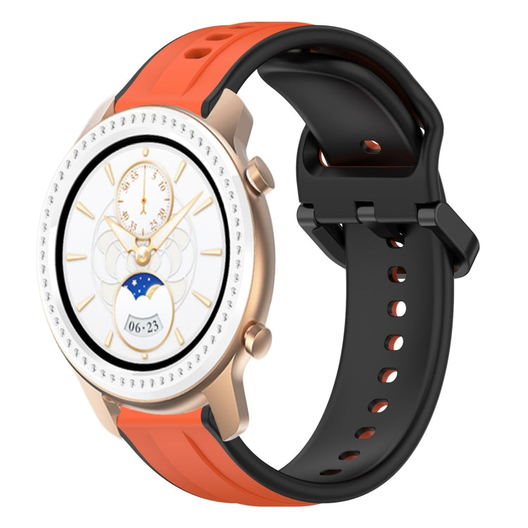 For Amazfit GTR 42MM 20mm Convex Loop Two-Color Silicone Watch Band