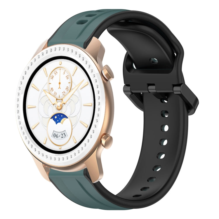 For Amazfit GTR 42MM 20mm Convex Loop Two-Color Silicone Watch Band