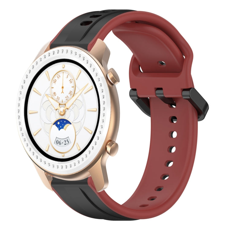 For Amazfit GTR 42MM 20mm Convex Loop Two-Color Silicone Watch Band