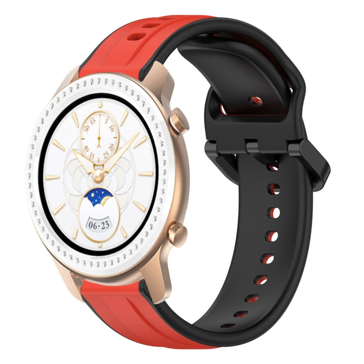 For Amazfit GTR 42MM 20mm Convex Loop Two-Color Silicone Watch Band