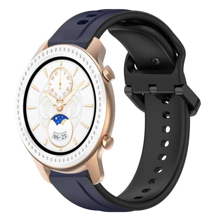 For Amazfit GTR 42MM 20mm Convex Loop Two-Color Silicone Watch Band