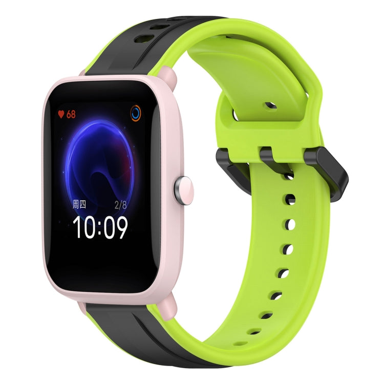 For Amazfit Pop Pro 20mm Convex Loop Two-Color Silicone Watch Band