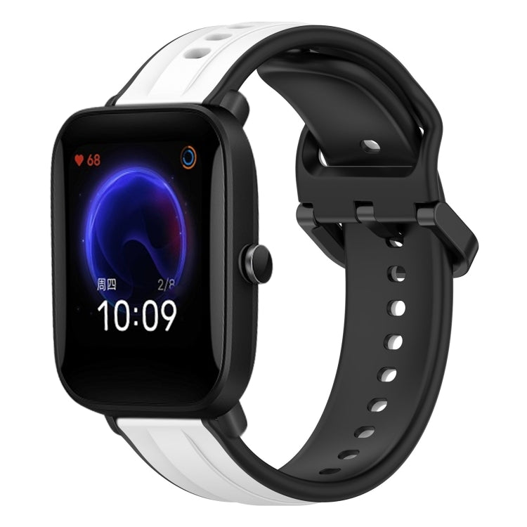 For Amazfit Pop 20mm Convex Loop Two-Color Silicone Watch Band
