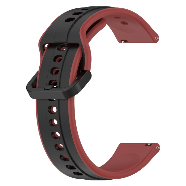For Amazfit Pop 20mm Convex Loop Two-Color Silicone Watch Band