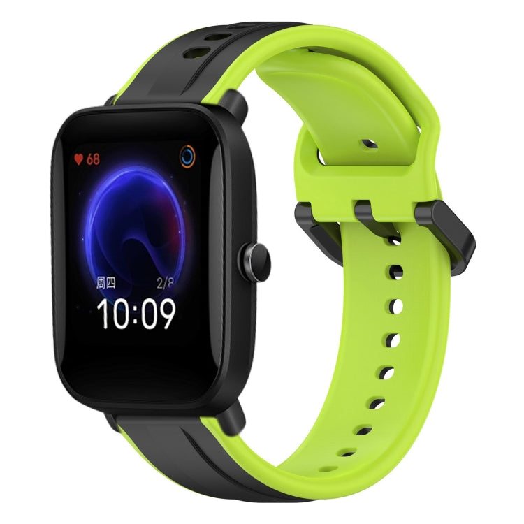 For Amazfit Pop 20mm Convex Loop Two-Color Silicone Watch Band