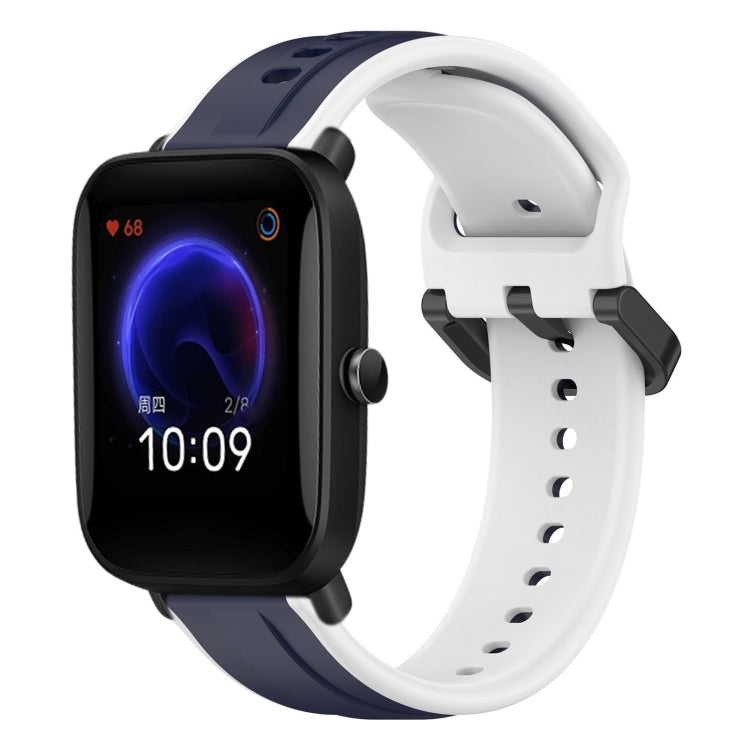 For Amazfit Pop 20mm Convex Loop Two-Color Silicone Watch Band