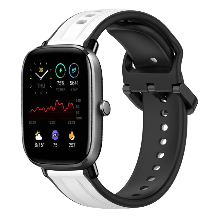 For Amazfit GTS 4 Mini 20mm Convex Loop Two-Color Silicone Watch Band