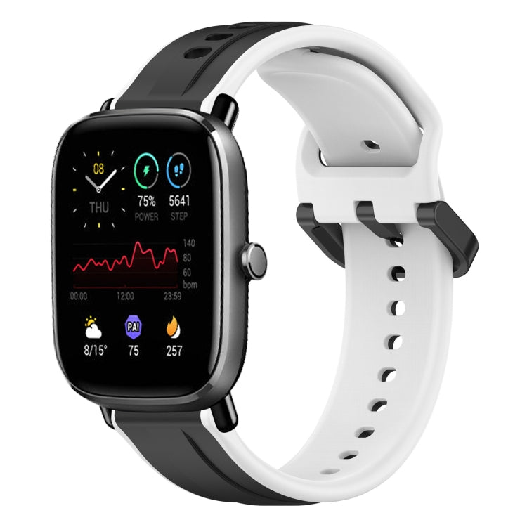 For Amazfit GTS 4 Mini 20mm Convex Loop Two-Color Silicone Watch Band