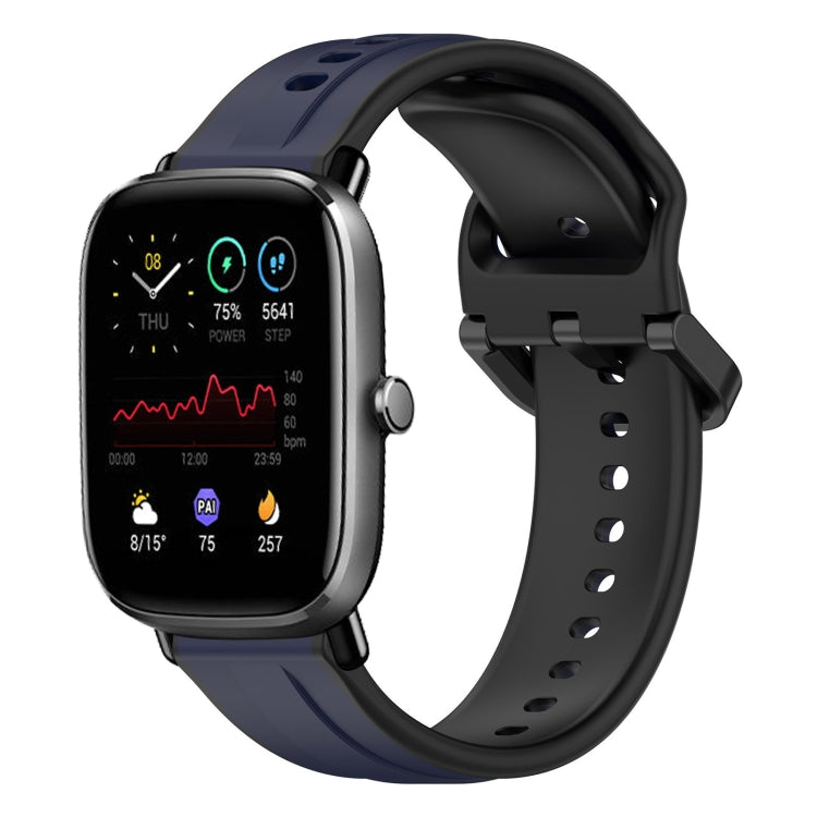 For Amazfit GTS 4 Mini 20mm Convex Loop Two-Color Silicone Watch Band