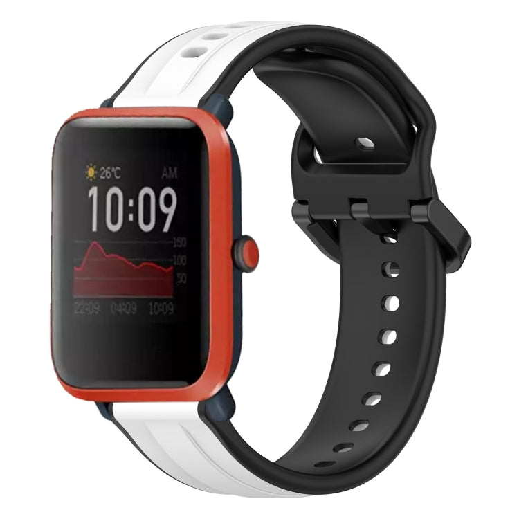 For Amazfit Bip 1S 20mm Convex Loop Two-Color Silicone Watch Band