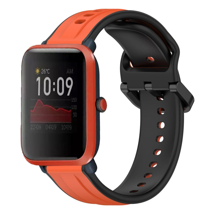 For Amazfit Bip 1S 20mm Convex Loop Two-Color Silicone Watch Band