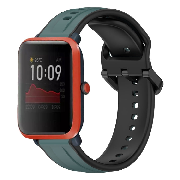 For Amazfit Bip 1S 20mm Convex Loop Two-Color Silicone Watch Band