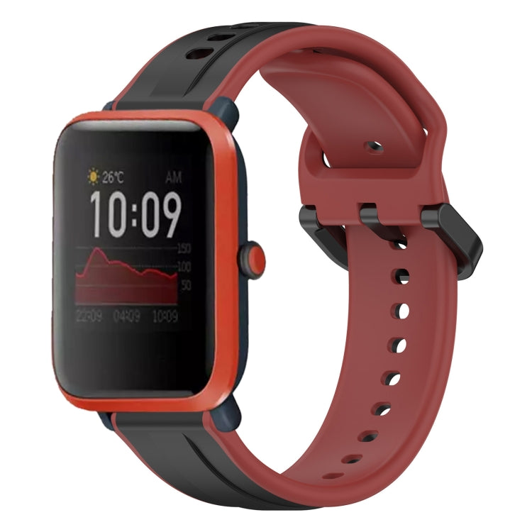 For Amazfit Bip 1S 20mm Convex Loop Two-Color Silicone Watch Band