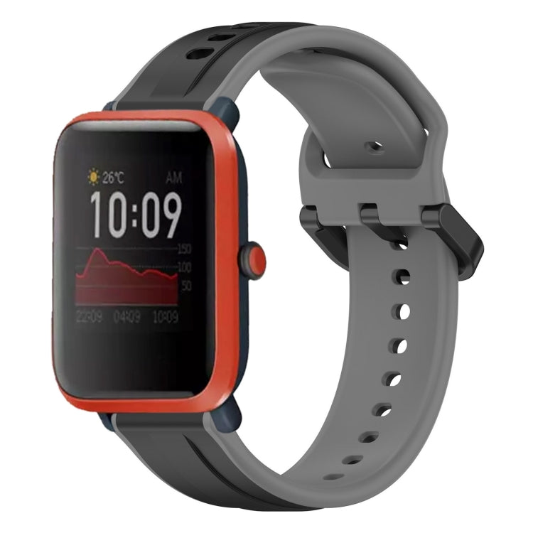 For Amazfit Bip 1S 20mm Convex Loop Two-Color Silicone Watch Band