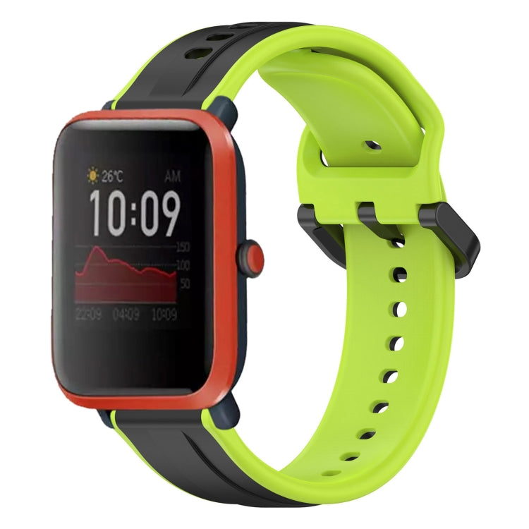 For Amazfit Bip 1S 20mm Convex Loop Two-Color Silicone Watch Band
