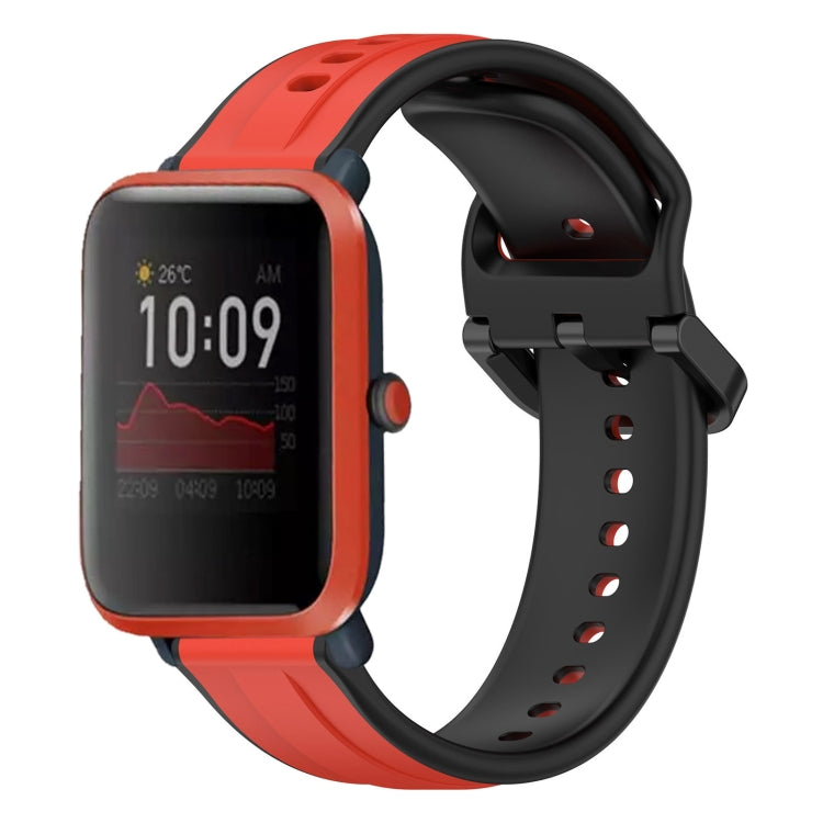 For Amazfit Bip 1S 20mm Convex Loop Two-Color Silicone Watch Band