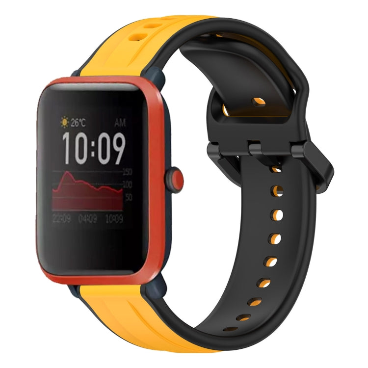 For Amazfit Bip 1S 20mm Convex Loop Two-Color Silicone Watch Band