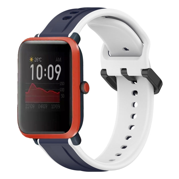 For Amazfit Bip 1S 20mm Convex Loop Two-Color Silicone Watch Band