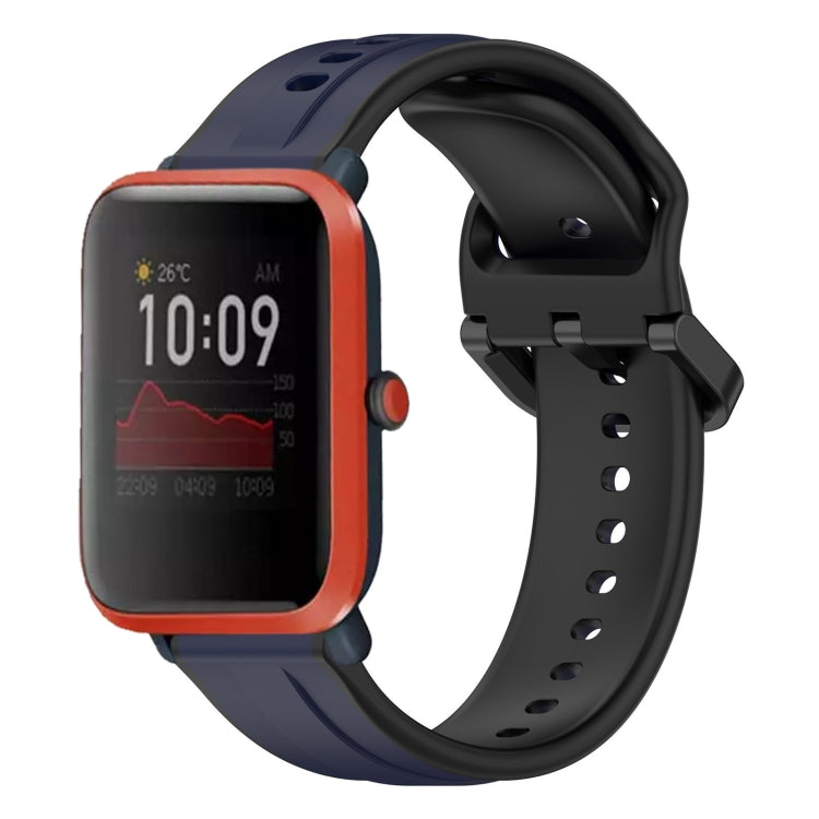 For Amazfit Bip 1S 20mm Convex Loop Two-Color Silicone Watch Band