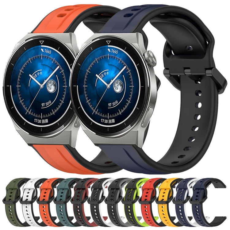 For Huawei Watch GT3 Pro 43mm 20mm Convex Loop Two-Color Silicone Watch Band