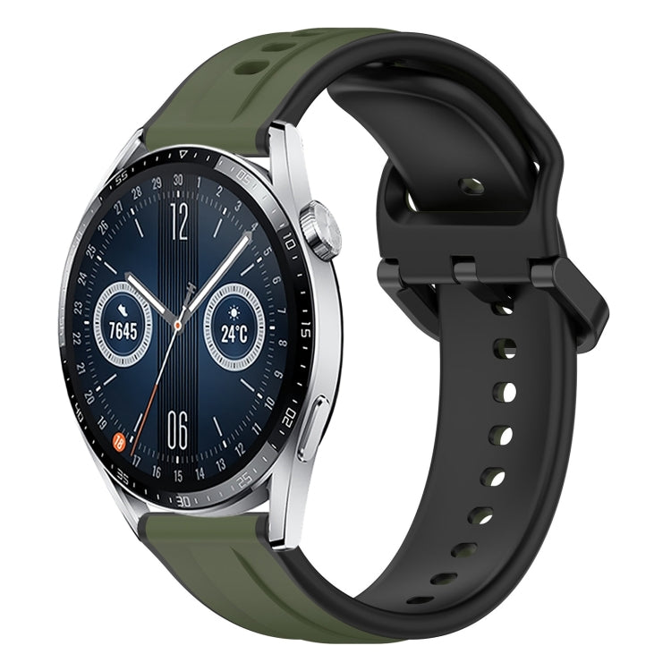 For Huawei Watch GT3 42mm 20mm Convex Loop Two-Color Silicone Watch Band