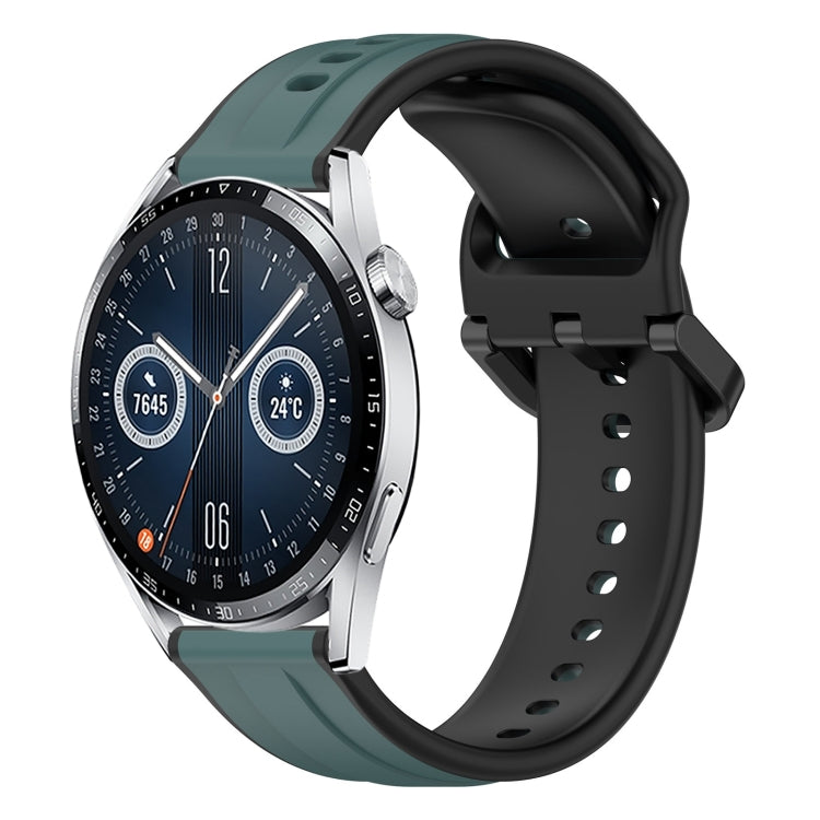 For Huawei Watch GT3 42mm 20mm Convex Loop Two-Color Silicone Watch Band