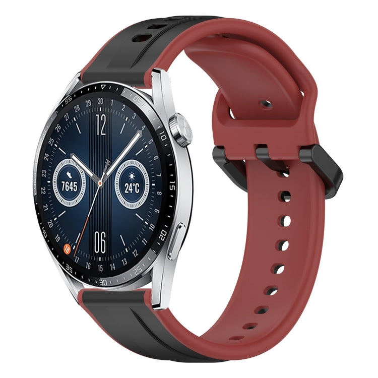 For Huawei Watch GT3 42mm 20mm Convex Loop Two-Color Silicone Watch Band