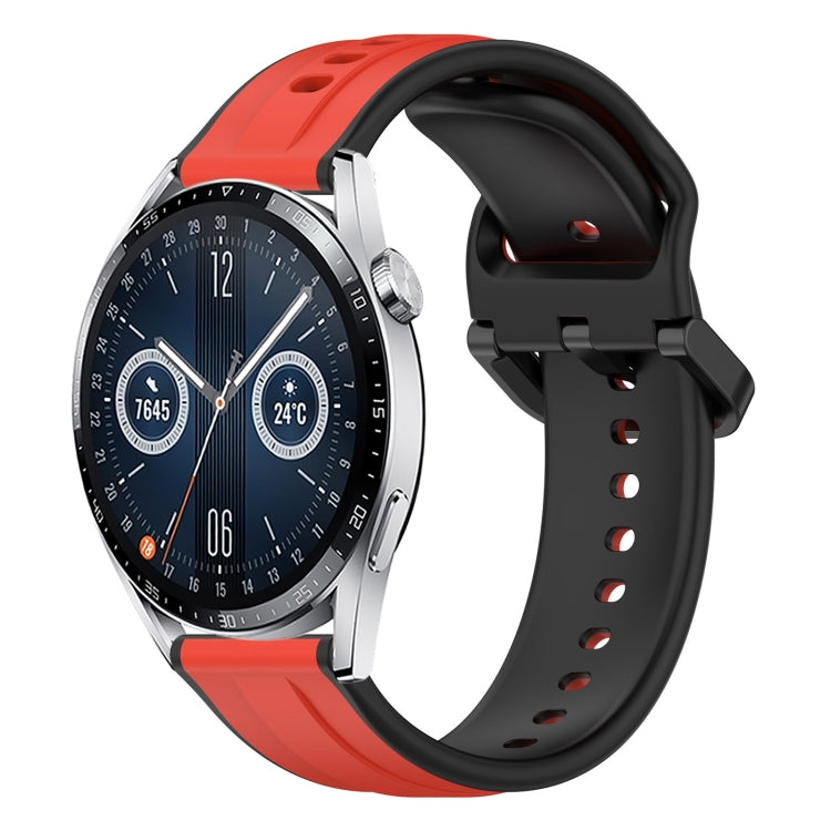 For Huawei Watch GT3 42mm 20mm Convex Loop Two-Color Silicone Watch Band