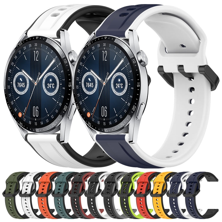 For Huawei Watch GT3 42mm 20mm Convex Loop Two-Color Silicone Watch Band