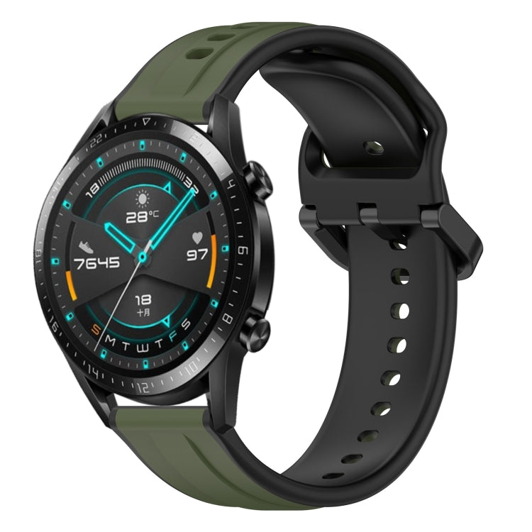 For Huawei Watch GT2 42mm 20mm Convex Loop Two-Color Silicone Watch Band