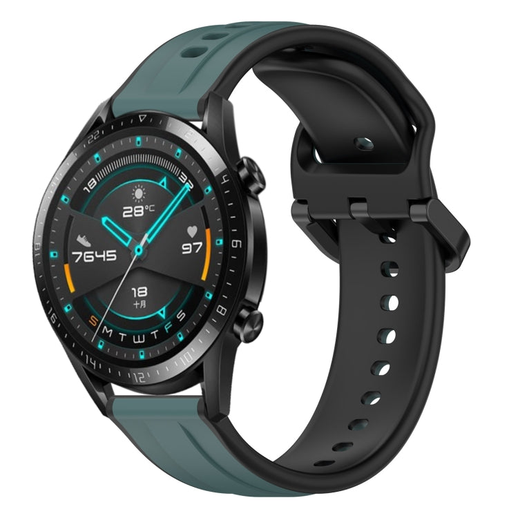 For Huawei Watch GT2 42mm 20mm Convex Loop Two-Color Silicone Watch Band