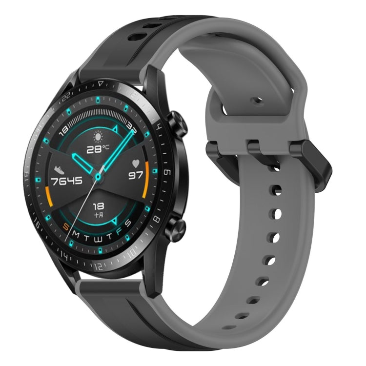 For Huawei Watch GT2 42mm 20mm Convex Loop Two-Color Silicone Watch Band