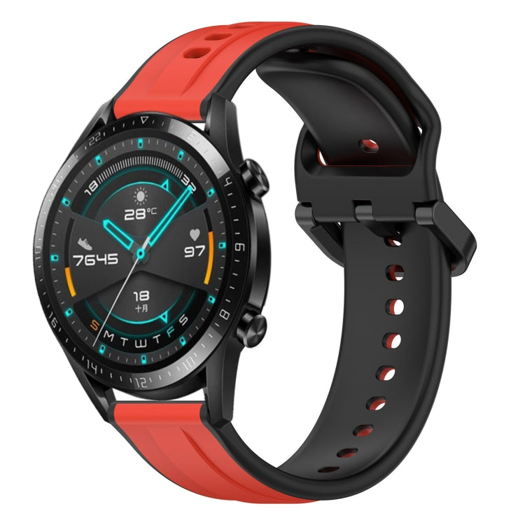 For Huawei Watch GT2 42mm 20mm Convex Loop Two-Color Silicone Watch Band