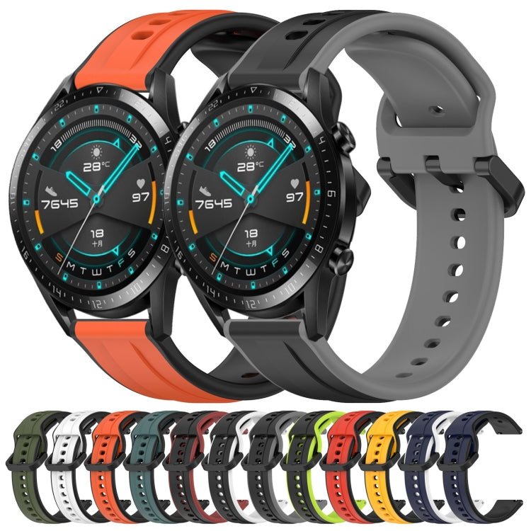 For Huawei Watch GT2 42mm 20mm Convex Loop Two-Color Silicone Watch Band