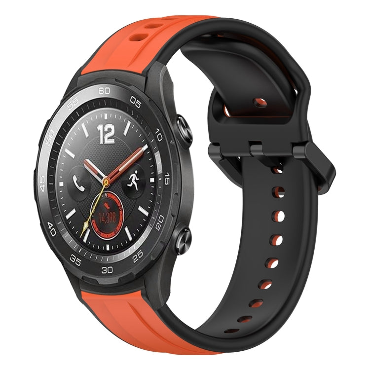 For Huawei Watch 2 20mm Convex Loop Two-Color Silicone Watch Band