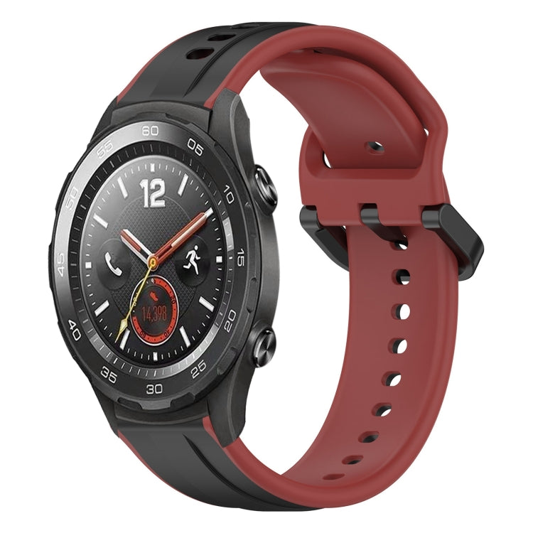 For Huawei Watch 2 20mm Convex Loop Two-Color Silicone Watch Band