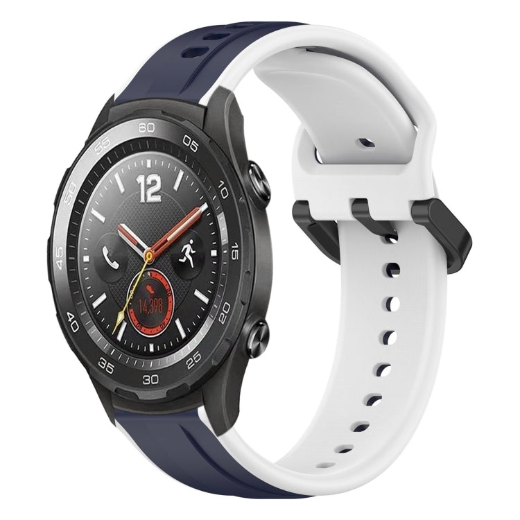 For Huawei Watch 2 20mm Convex Loop Two-Color Silicone Watch Band