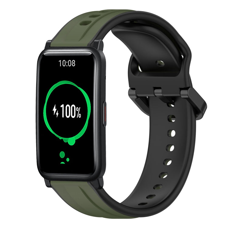 For Honor Watch ES 20mm Convex Loop Two-Color Silicone Watch Band